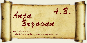 Anja Brzovan vizit kartica